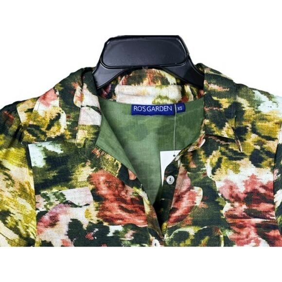 $200 Ro's Garden Romy Floral Print Tiered Dress | XS, Green NWT - Picture 5 of 13